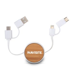 Bamboo Yo Yo Charging Cable  With USB
