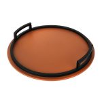 Tan & Black Circular Tray