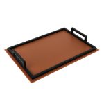 Tan & Black Rectangular Tray