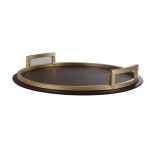 Brown & Gold Circular Tray