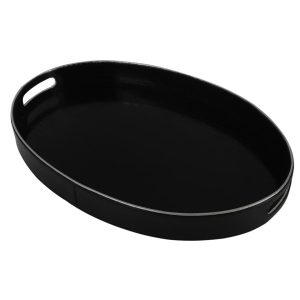 Black & Silver Oval Tray