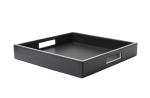 Black & Silver Leatherite Square Tray