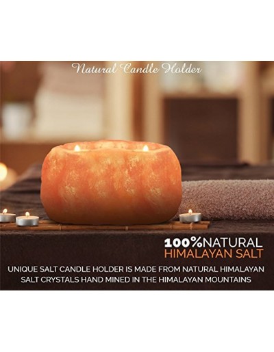 Himalayan Salt Tea Light Holder -2 Hole - Image 3